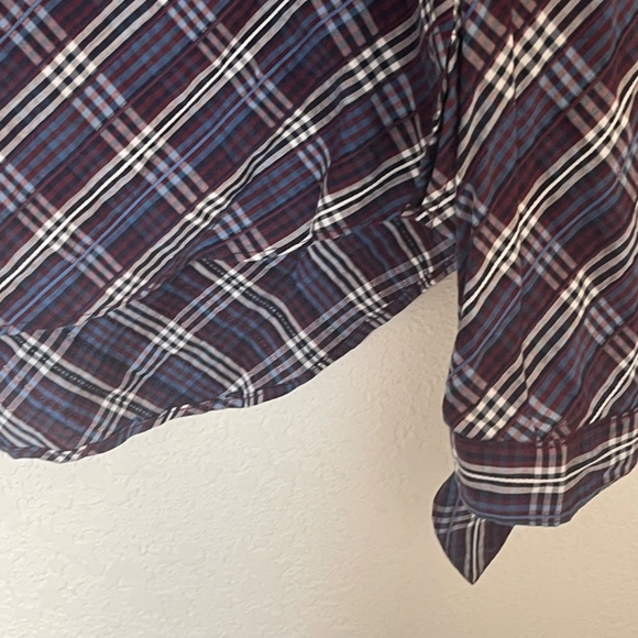 Veronica Beard Isabel Reversed Plaid Long Sleeve Top Size 6 Mock Neck Buttoned - Picture 4 of 14